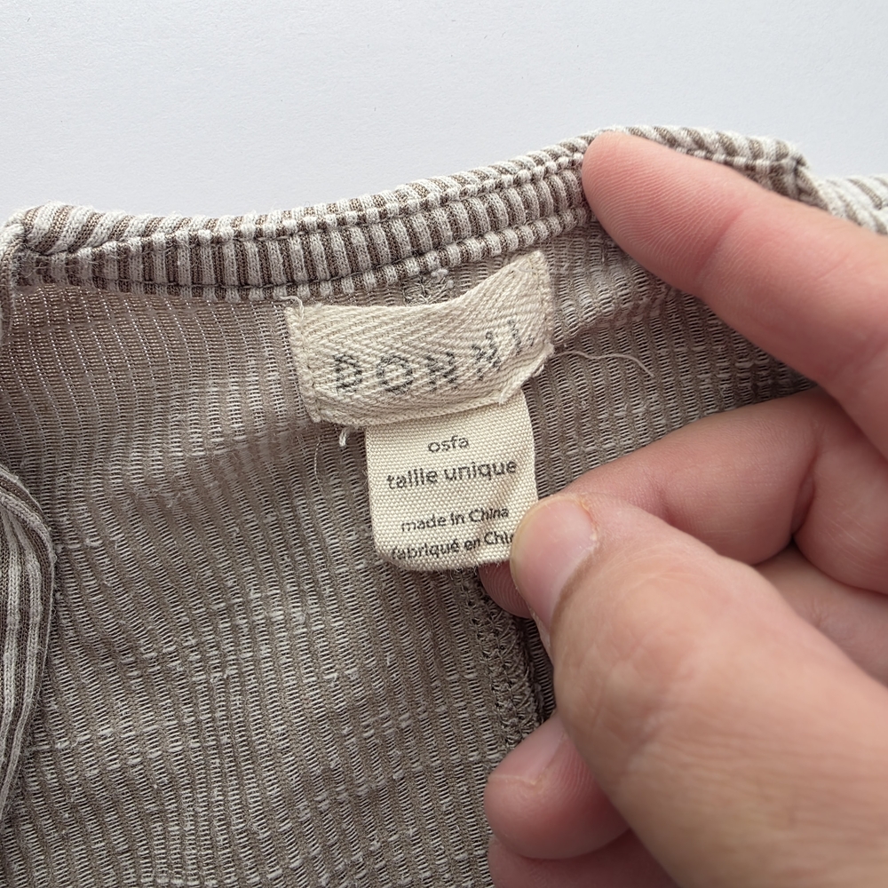 DONNI Cardigan  Striped Ribbed  OSFA Gray - Picture 8 of 11